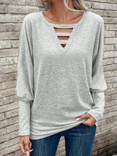 Damen Longsleeve mit einzigartigem Ausschnitt Fudus