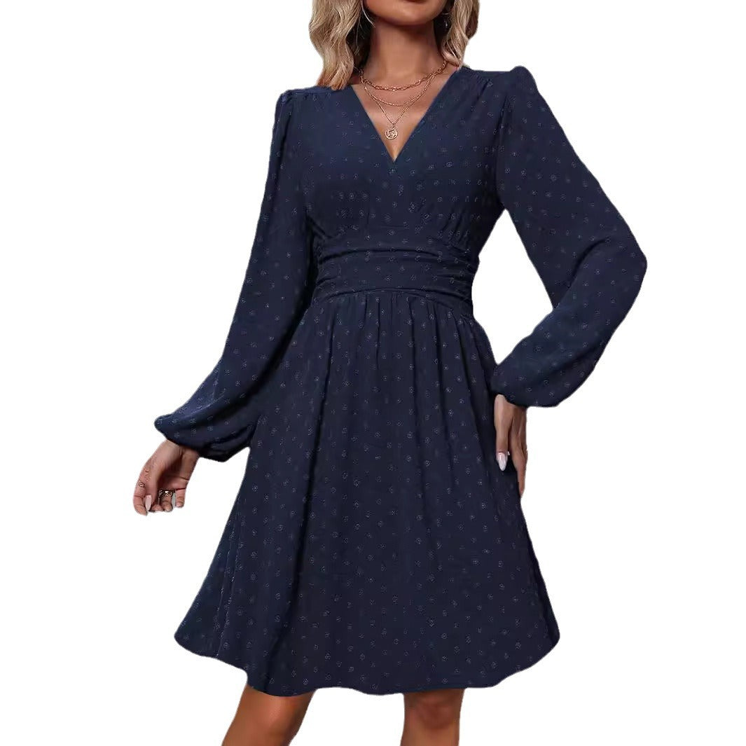 Damen Elegantes Wickelkleid mit luftigen Ärmeln Fudus