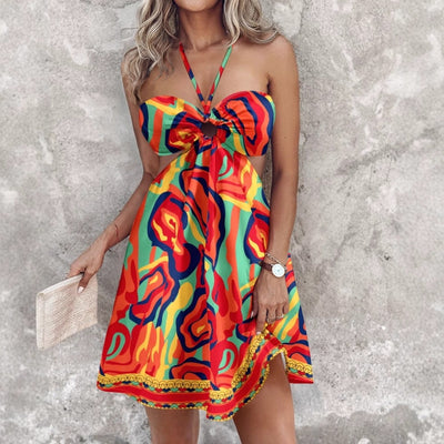 Damen Sommerliches Strandkleid mit verspieltem Moulage-Design Fudus