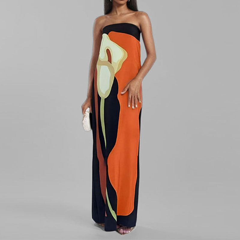 Damen Abendkleid im modernen Kaleidoskop-Design Fudus