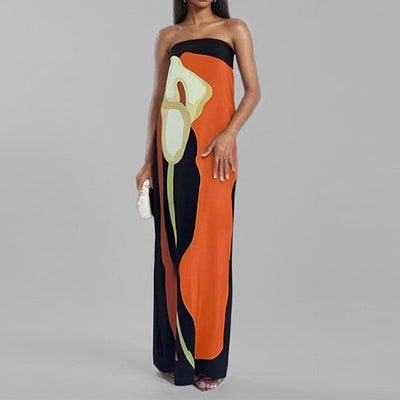 Damen Abendkleid im modernen Kaleidoskop-Design Fudus