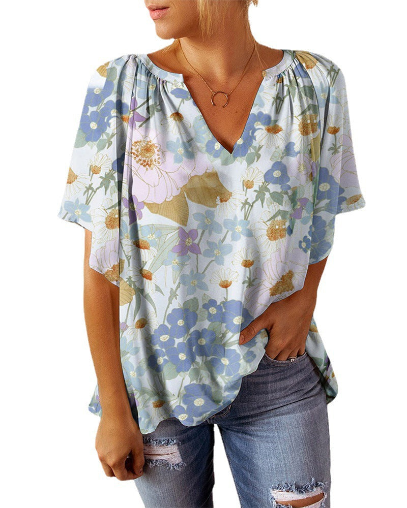 Damen Bluse mit floralen Mustern Fudus
