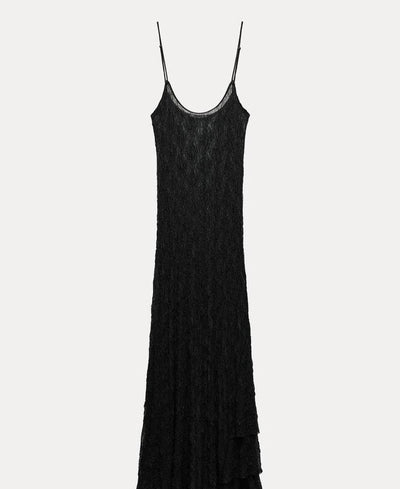 Damen Maxikleid aus feinem, transparenter Spitze Fudus