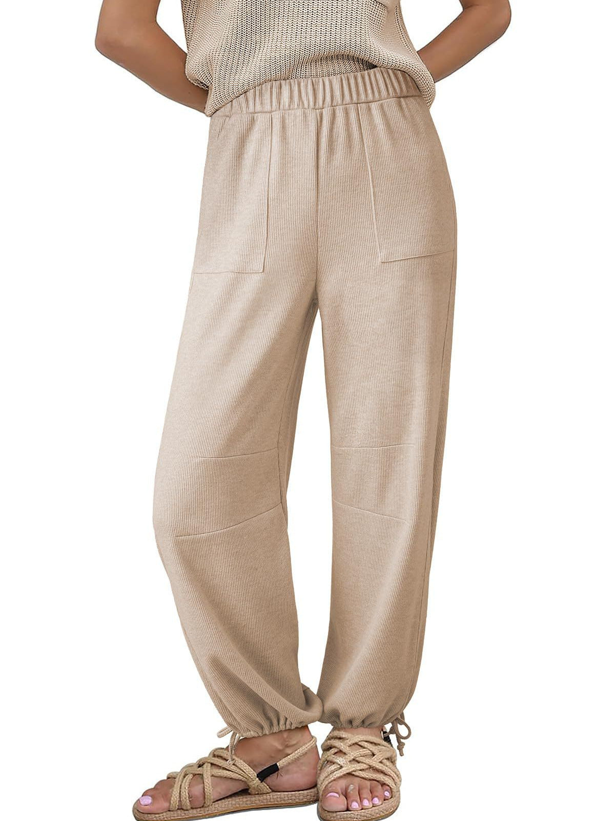 Damen Bequeme und luftige Freizeithose mit elastischem Bündchen Fudus