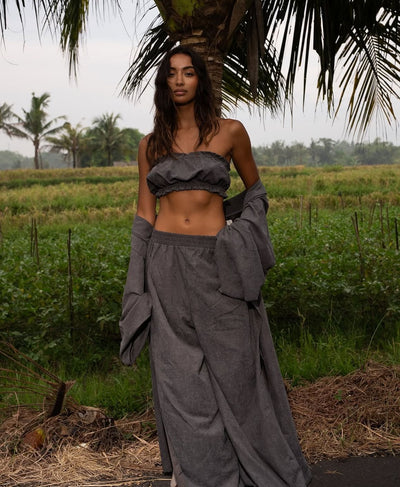 Damen Zweiteiliges Sommerset mit weitem Schnitt und voluminösen Ärmeln Fudus