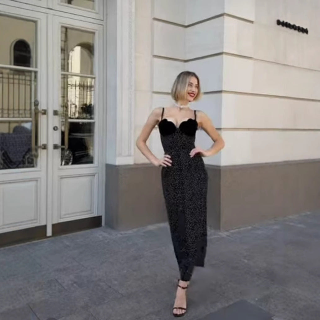 Damen Körperbetontes Maxikleid mit dekorativem Bustier Fudus