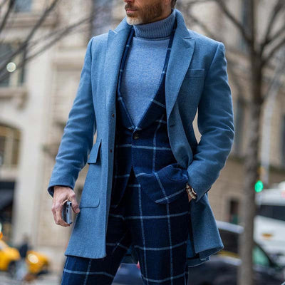 Herren eleganter Wollmantel mit modernen Details Aliams