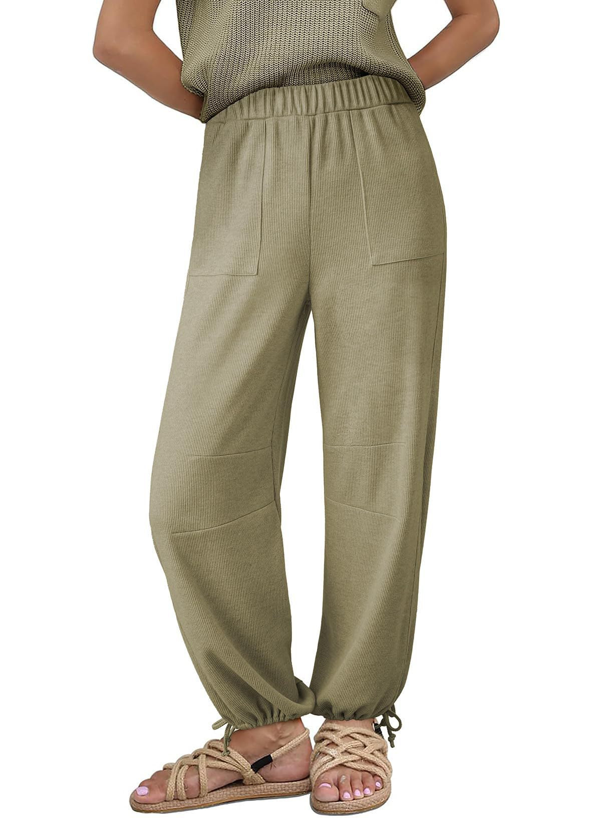 Damen Bequeme und luftige Freizeithose mit elastischem Bündchen Fudus