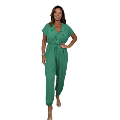 Damen Elegantes Jumpsuit mit Rüschendetails und tailliertem Schnitt Fudus