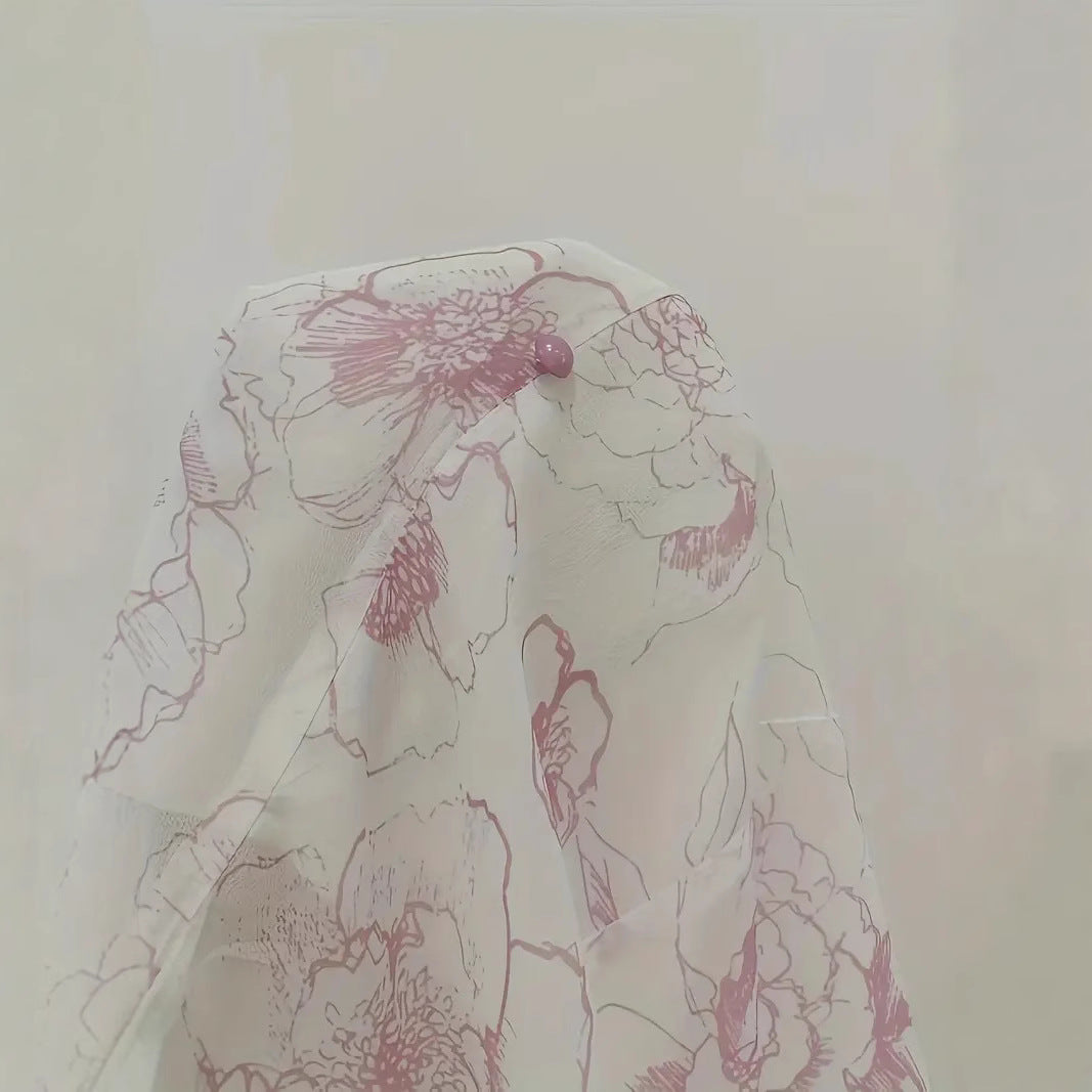 Damen florales Maxikleid mit knöpfbarem V-Ausschnitt und schickem Schlitz Fudus