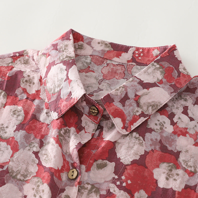 Damen Bluse im lockeren Schnitt mit floralem Design Fudus