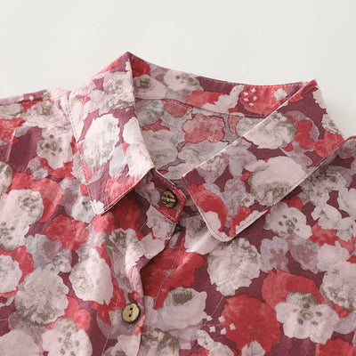 Damen Bluse im lockeren Schnitt mit floralem Design Fudus