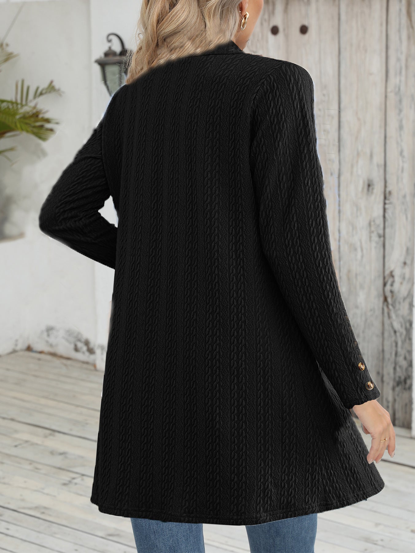 Damen Strickjacke mit strukturiertem Design und Knopfdetails Fudus