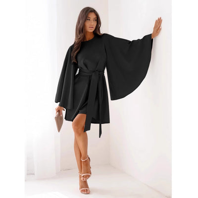 Damen Modisches Cocktailkleid mit elegantem Kimono-Design und Taillengürtel Fudus