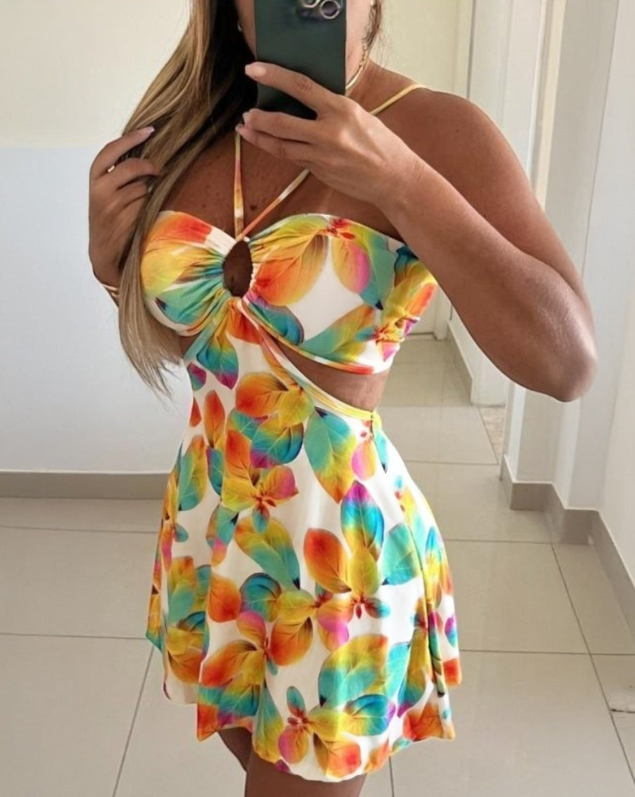 Damen Sommerliches Strandkleid mit verspieltem Moulage-Design Fudus