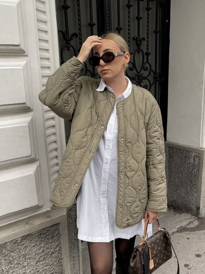 Sivya | Gestepptes Baumwolljacke Mit Rundhalsausschnitt