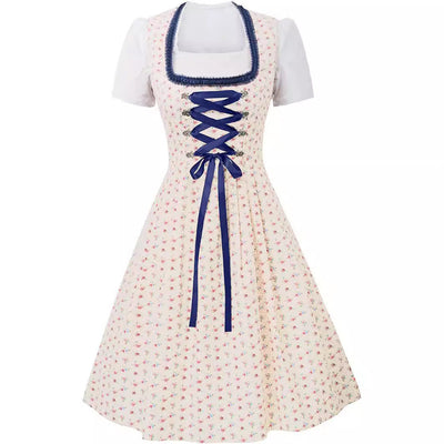 Damen Elegante Midi Oktoberfest Dirndl Kleid