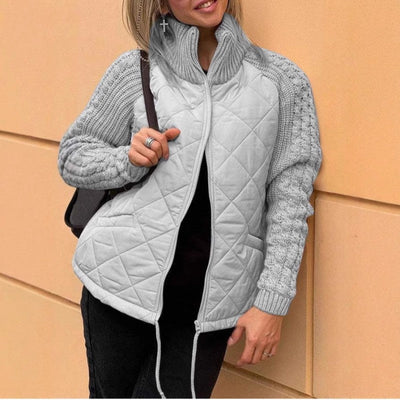 Kayla | Steppjacke Mit Strickärmeln Und Reißverschluss