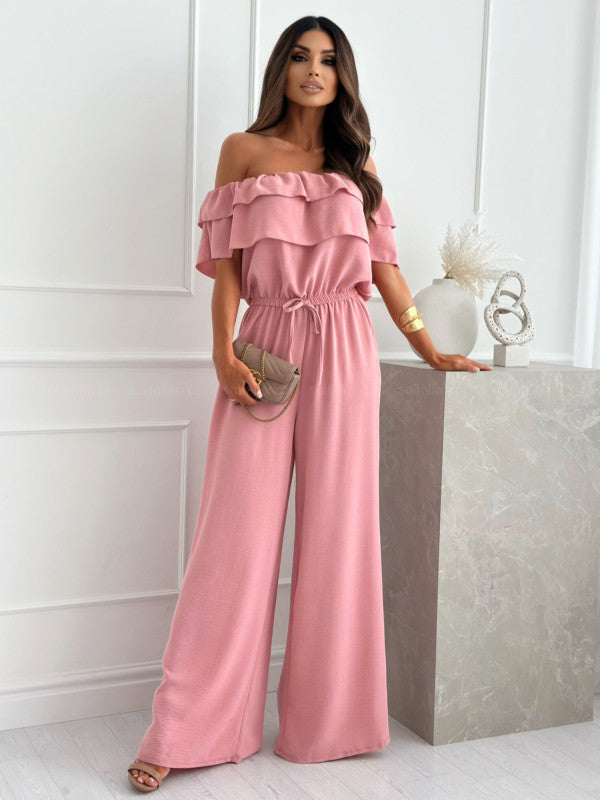 Damen Jumpsuit mit Off-Shoulder Design und weitem Bein Fudus
