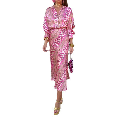 Damen Maxikleid mit lockerer Passform und attraktiven Drapierungen Fudus