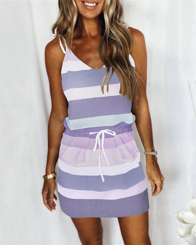 Damen Freizeitkleid mit kontrastierenden Schlafstreifen Fudus