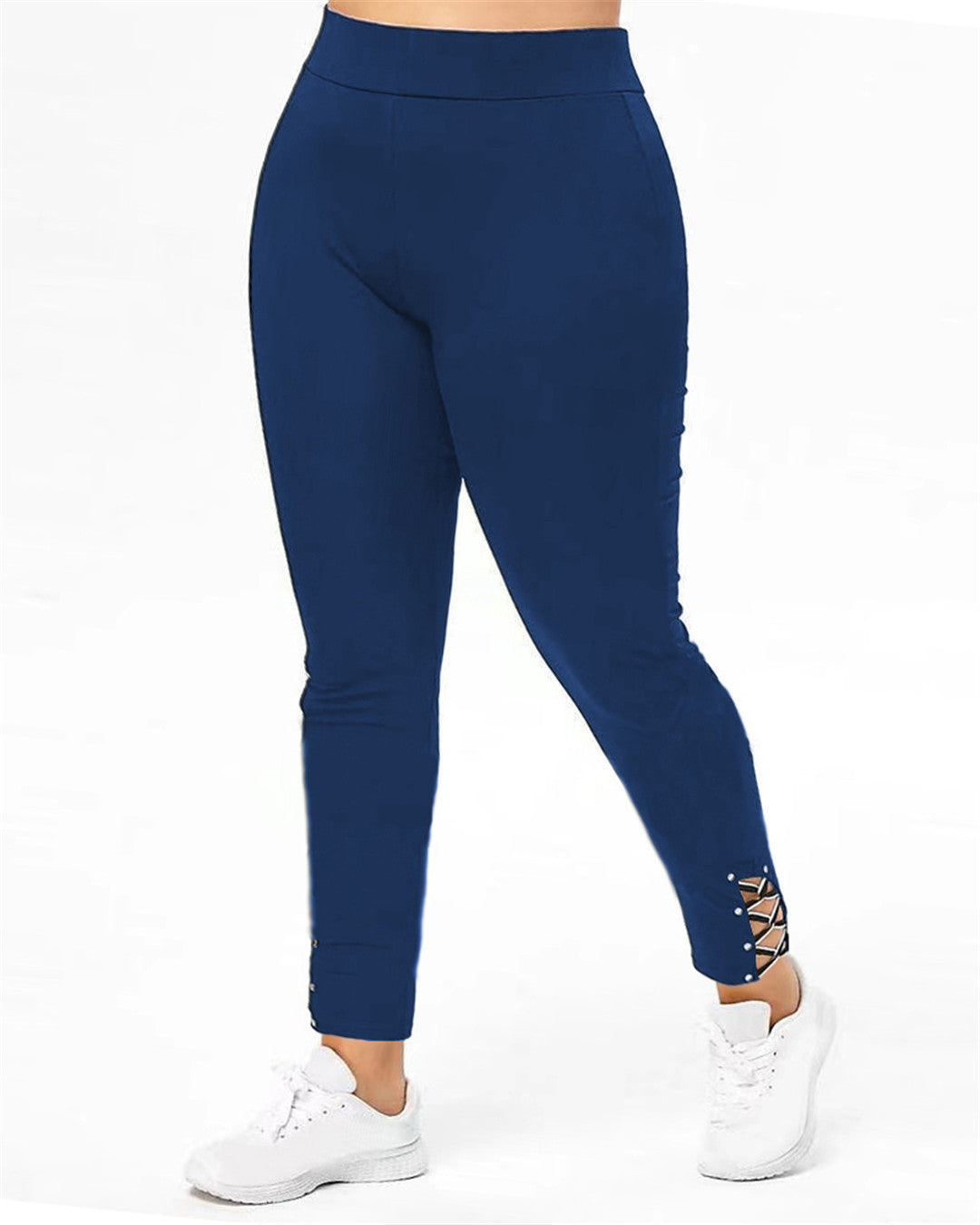 Damen Leggings mit dekorativem Schnitt und hohem Bund Fudus