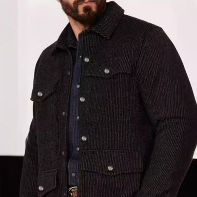 Herren strukturierte Utilityjacke mit praktischen Taschen Aliams