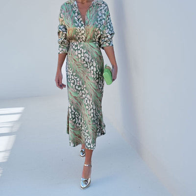 Damen Maxikleid mit lockerer Passform und attraktiven Drapierungen Fudus