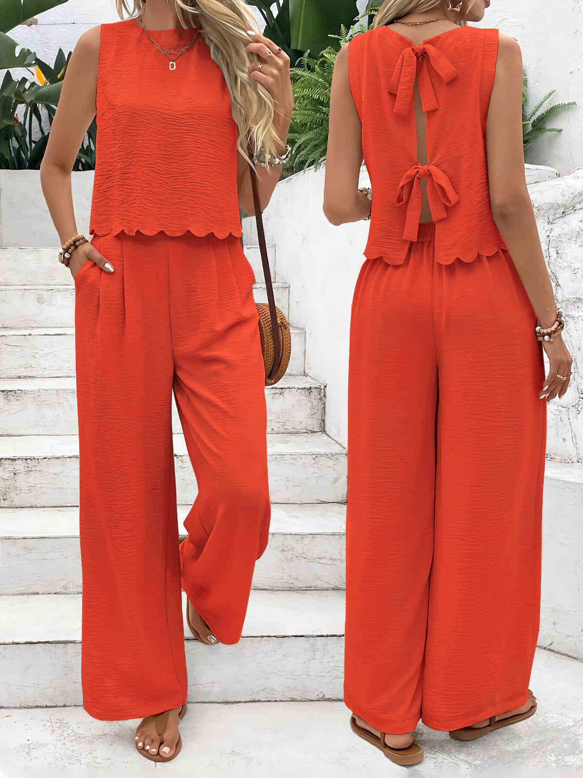 Damen lässiger Jumpsuit mit elegantem Spitzeneinsatz und weitem Bein Fudus