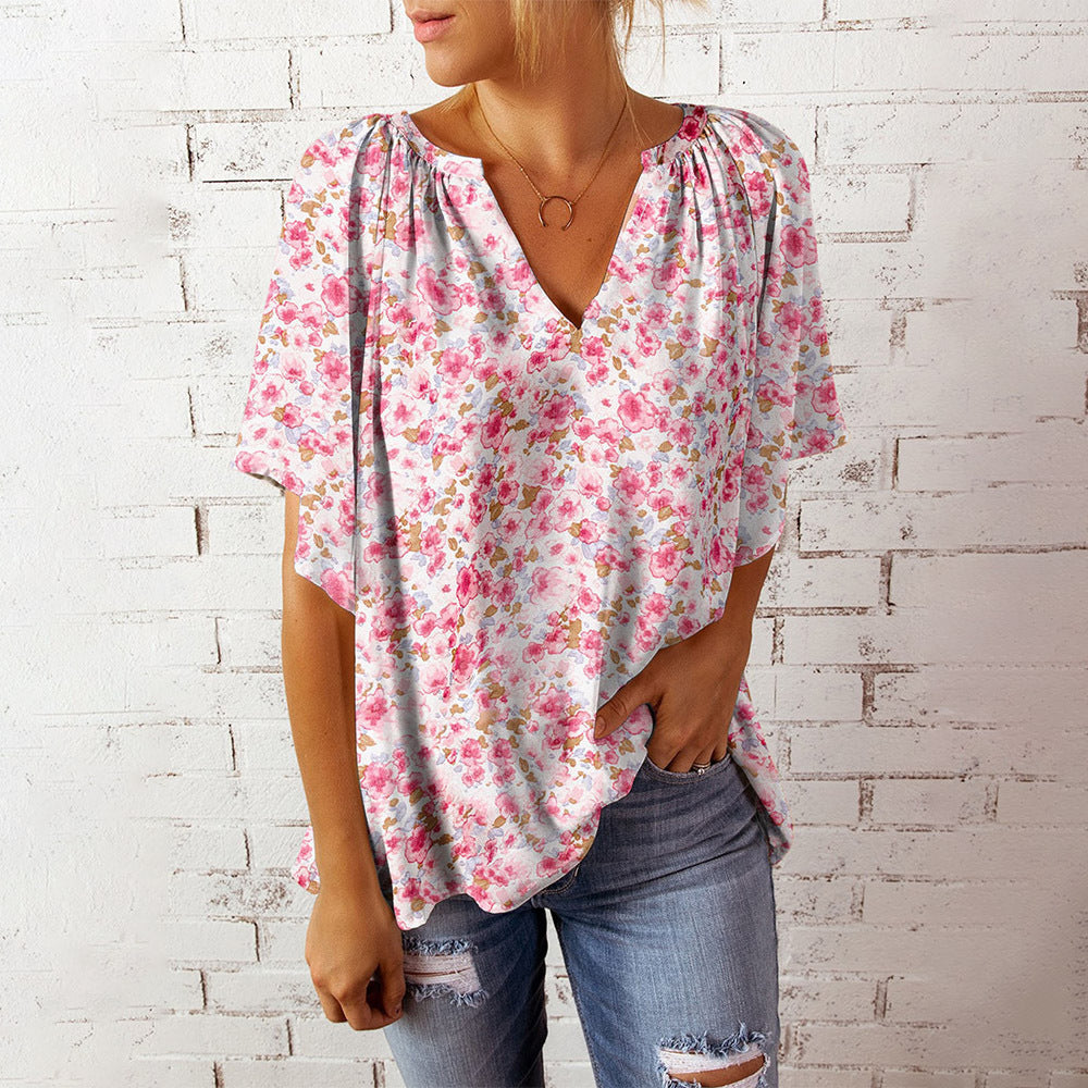 Damen Bluse mit floralen Mustern Fudus
