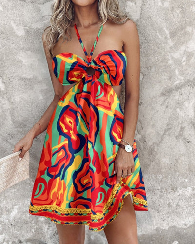 Damen Sommerliches Strandkleid mit verspieltem Moulage-Design Fudus