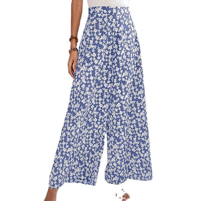 Damen weite Sommerhose mit floralem Design Fudus