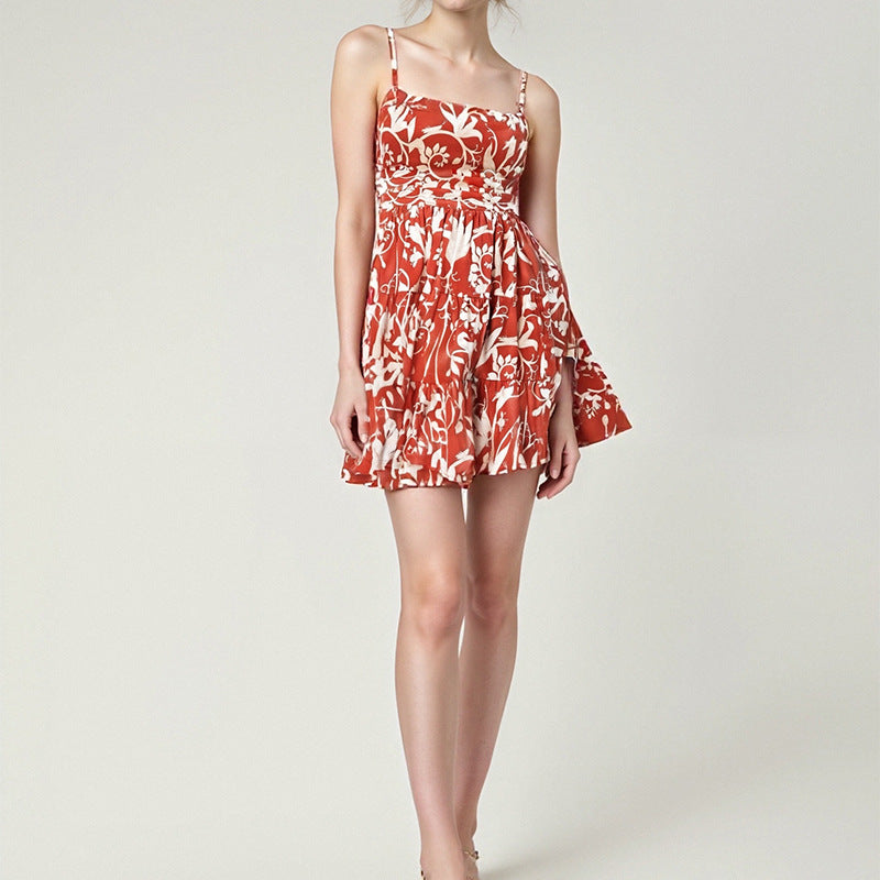 Damen Sommerliches Mini-Kleid mit floralen Akzenten Fudus