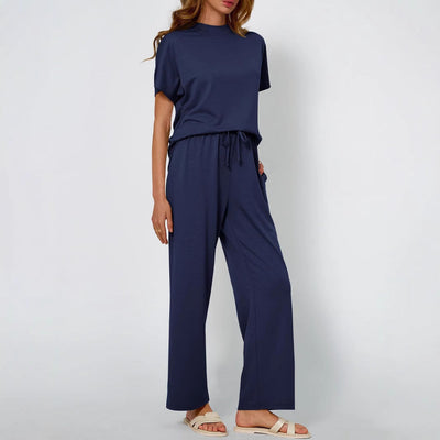 Damen Sportliches Lounge-Set mit weitem Oberteil und elastischem Bund Fudus