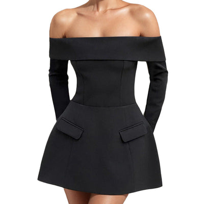 Damen elegantes Midikleid mit Plisseedetails und hohem Schlitz Fudus