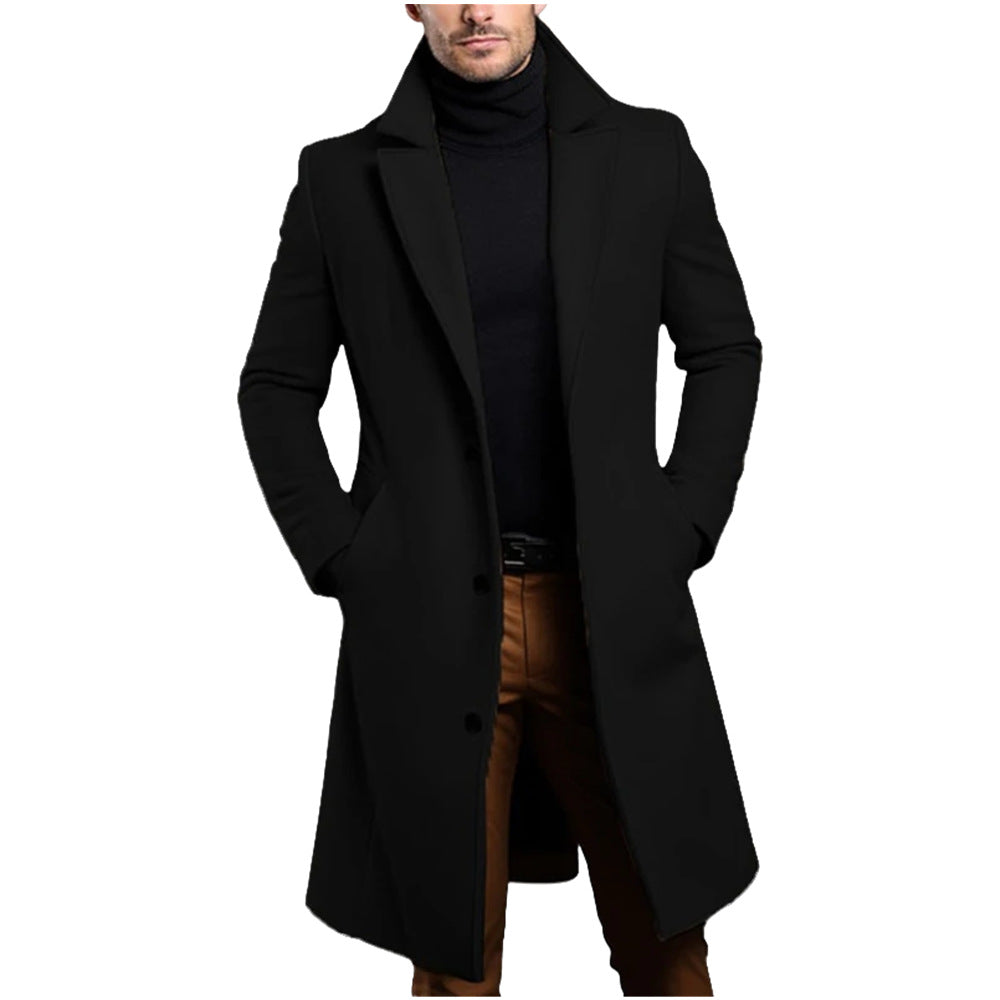 Herren eleganter lang geschnittener Mantel Aliams