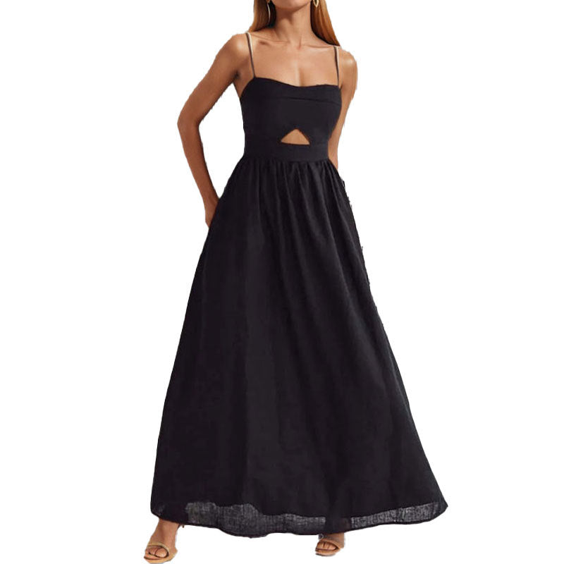 Damen Maxikleid mit raffiniertem Cut-Out und eleganter A-Linien Silhouette Fudus