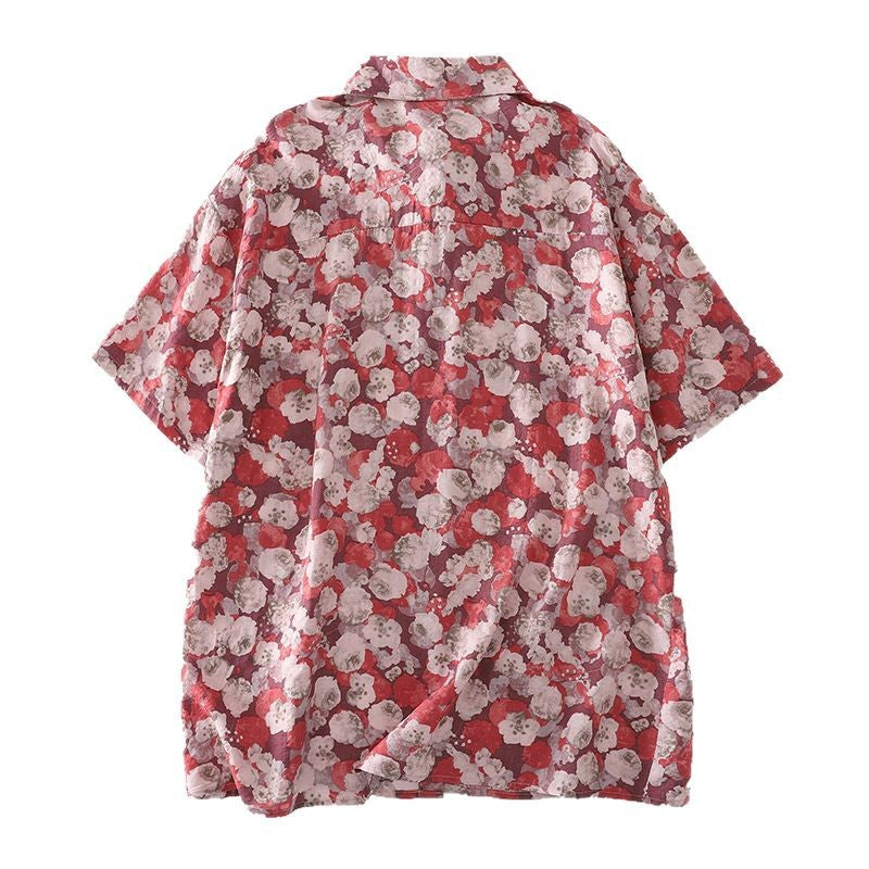 Damen Bluse im lockeren Schnitt mit floralem Design Fudus