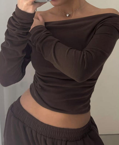 Damen Off-Shoulder Oberteil mit innovativem Schnitt Fudus