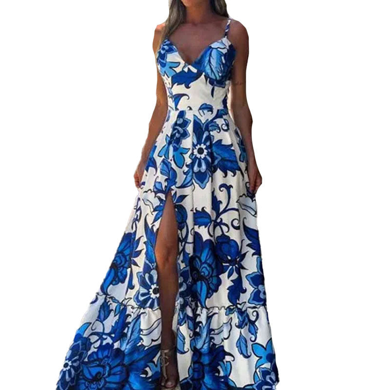 Damen Maxi-Kleid mit floralem Muster Fudus