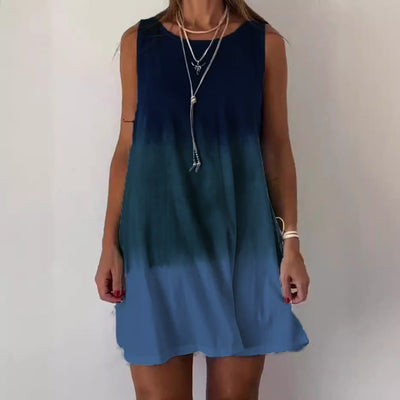 Damen Freizeit-Kleid mit modernem Ombre-Effekt und schmeichelndem Schnitt Fudus