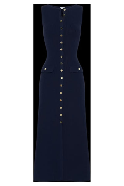 Damen Maxikleid mit knöpfen und Taschen Fudus