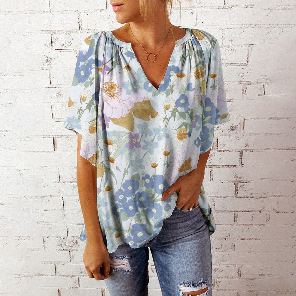 Damen Bluse mit floralen Mustern Fudus