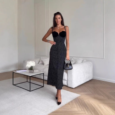 Damen Körperbetontes Maxikleid mit dekorativem Bustier Fudus