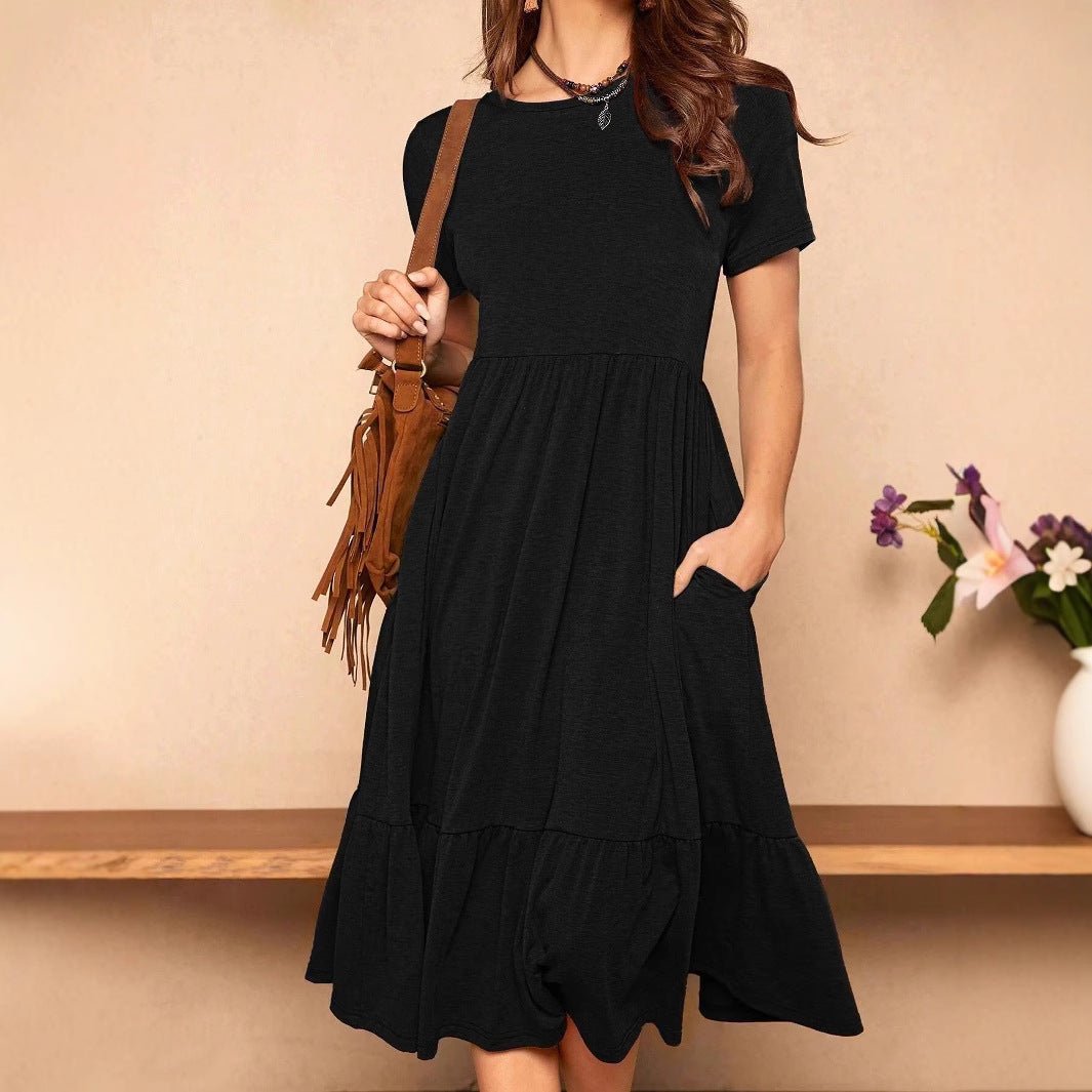 Damen Sommerkleid mit lässigem Schnitt und praktischen Taschen Fudus