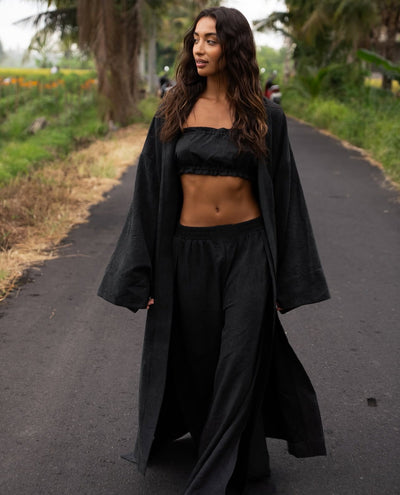 Damen Zweiteiliges Sommerset mit weitem Schnitt und voluminösen Ärmeln Fudus