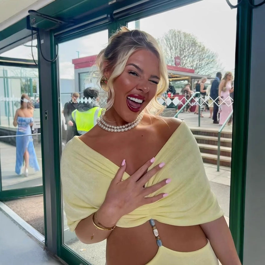 Damen Oberteil mit eleganter Drapierung Fudus