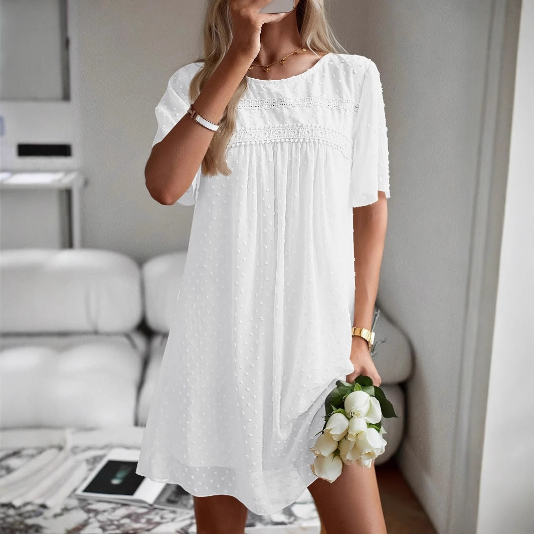 Damen luftiges Sommerkleid mit dekorativen Details und hochwertigem Material Fudus