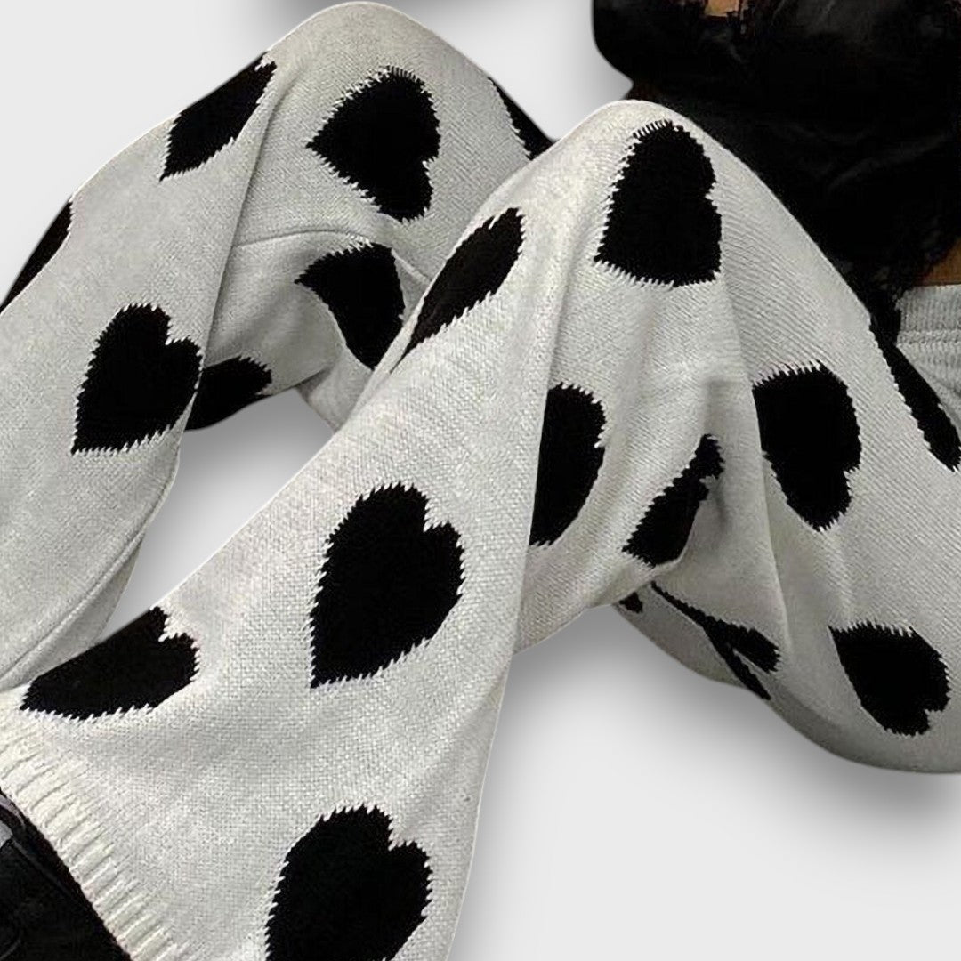 Nuvia – Weite Hose mit Herzmuster