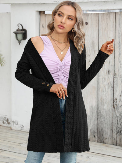 Damen Strickjacke mit strukturiertem Design und Knopfdetails Fudus